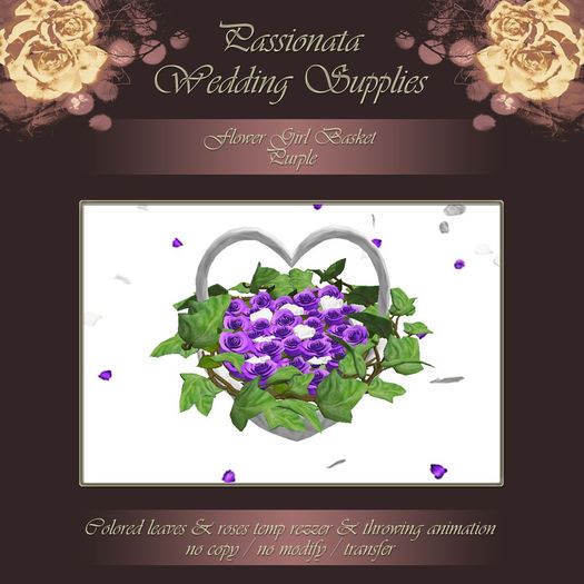 Flower Girl Basket - Purple Roses