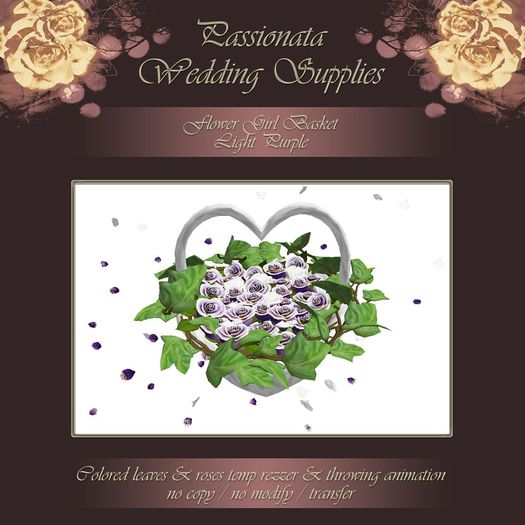 Flower Girl Basket - Light Purple Roses