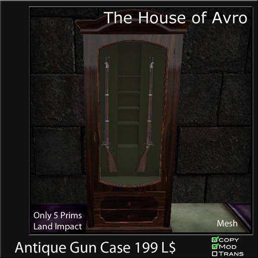 Antique Gun Display Case - Mesh