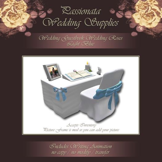 Beautiful Wedding Guestbook - Light Blue