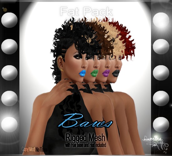 .:{Rumina}:. Baws Mesh Hair - FAT PACK 