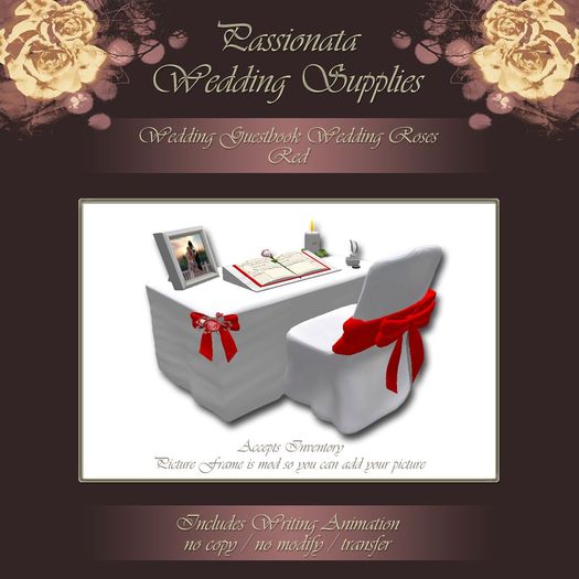 Beautiful Wedding Guestbook - Red