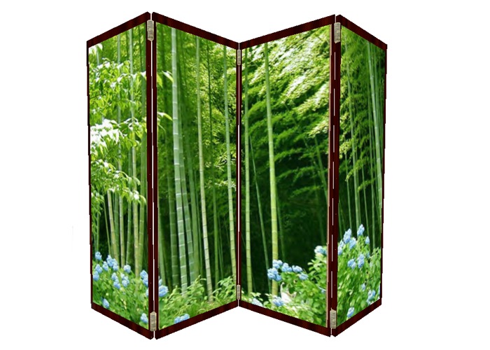 L.M. MESH 1 prim Feng shui bamboo screen  hinged