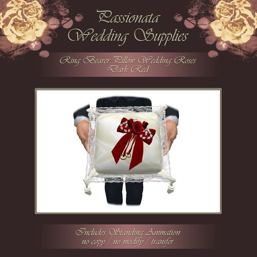 Ring Bearer Pillow - Dark Red