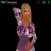 T&R Designs Shop Maroon/Purple half pattern top