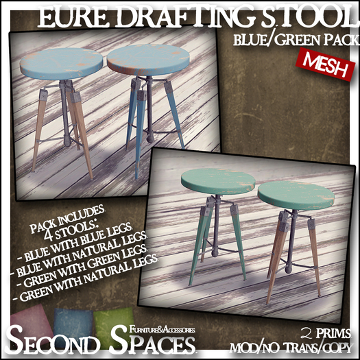 Eure Drafting Stool (blue/green pack) (mktplce)