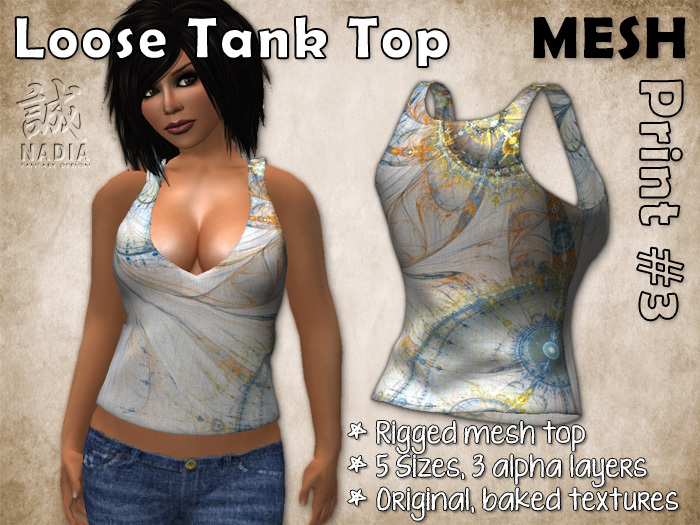 ~Nadia~ Loose Tank Top Print #3 - 100% Mesh