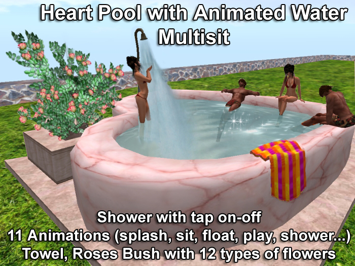 *SUPER PROMO* Heart Pool with Animated Water & Flowers