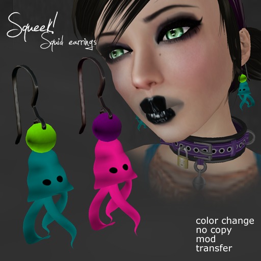 ::Squeek!:: Squid earrings
