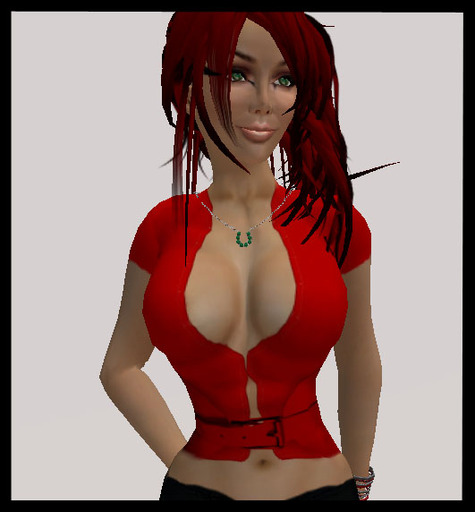 Red Shirt With Red Leather Belt NO PRIMS!