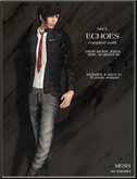 SHIKI-ECHOES-Mesh leather jacket & jeans outfit BLACK
