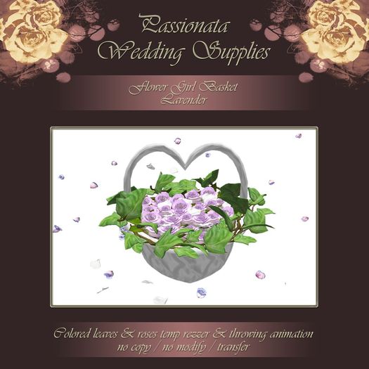 Flower Girl Basket - Lavender Roses