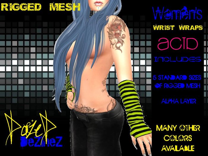 DaZeD DeZineZ Wrist Wrap Mesh Acid