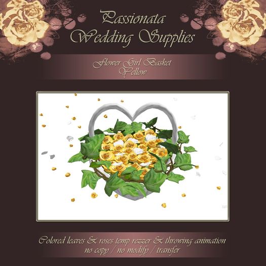 Flower Girl Basket - Yellow Roses