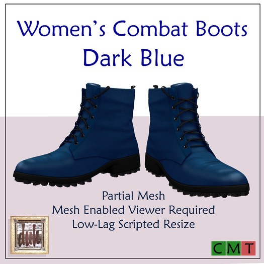 blue combat boots womens