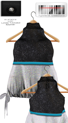 * HC * Glitter black and blue top