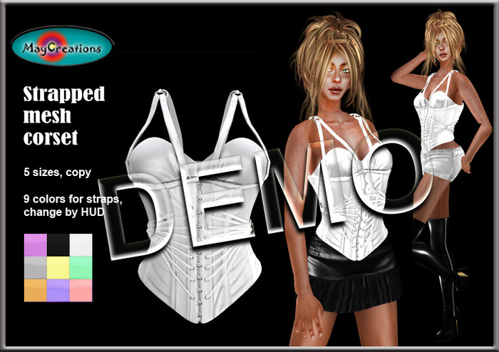 MayCreations strapped corset white DEMO