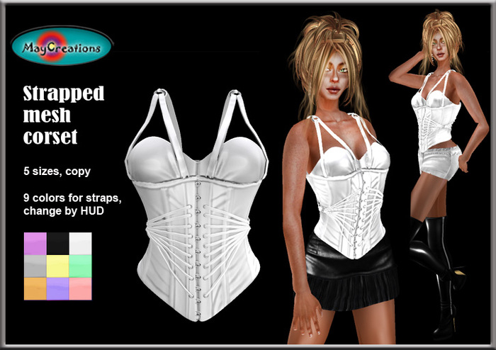 MayCreations strapped corset white vendor