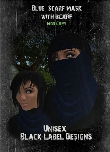 Blue Grunge Scarf Mask