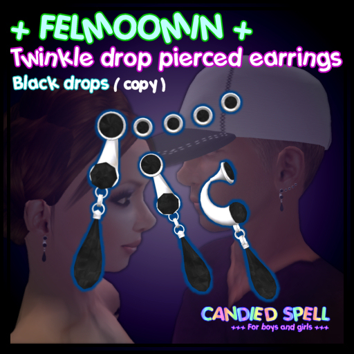 [CS] : + FELMOOMIN+ Twinkle black drop earrings Box