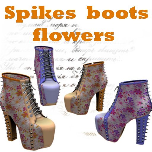 MESH-Spikes flowers  boots