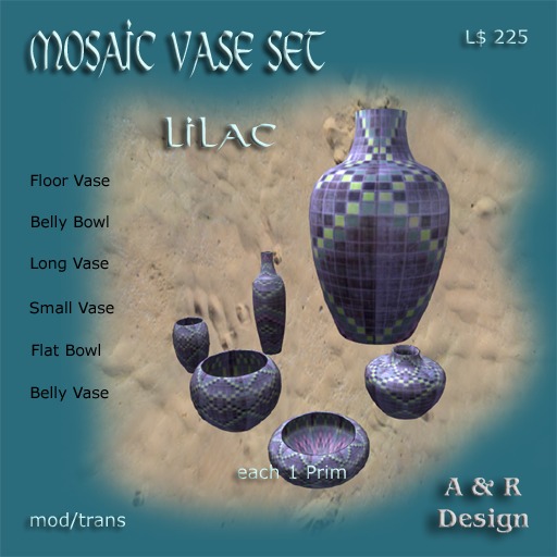 A&R Design Stone Vases Set rose Bag
