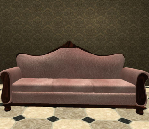 Victorian Leather Sofa - Mauve