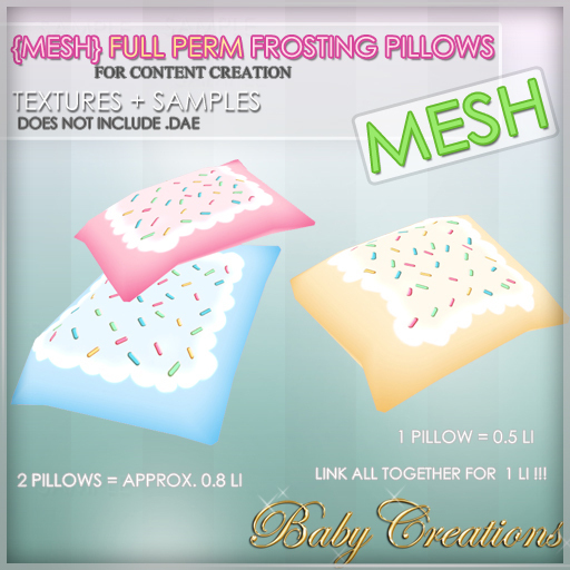 :*BC*: Full Perm MESH Frosting Pillows