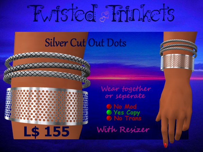 Silver Cut Out Dots Bangle