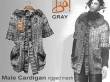!gO! Male Cardigan -Gray-