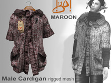 !gO! Male Cardigan -Maroon-