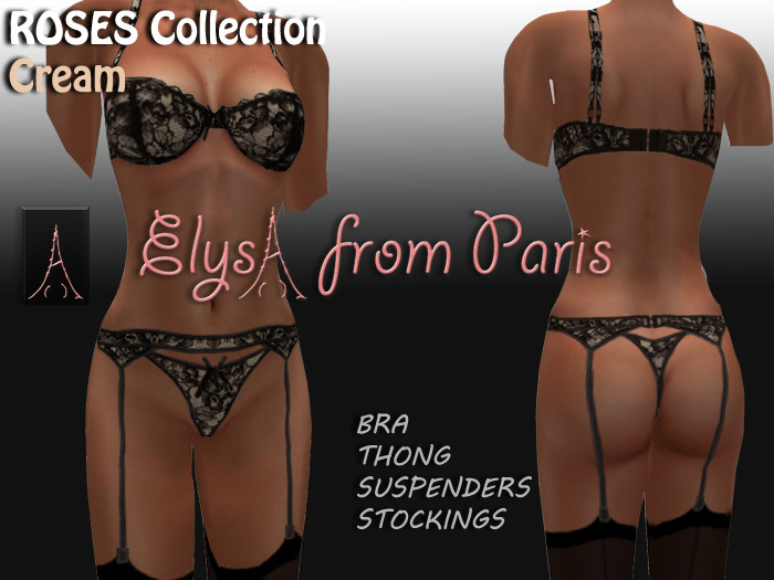 Lingerie Roses - Cream - Elysa From Paris