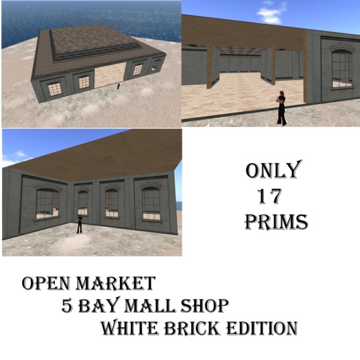 Boxed Open Market 5 Bay Mall Shop White Brick