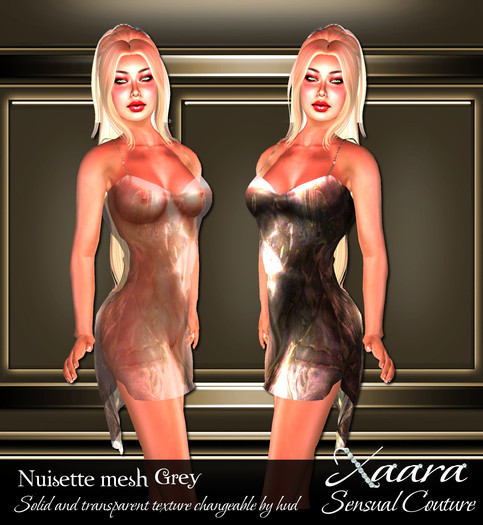 Diana silk Neglige Grey  mesh