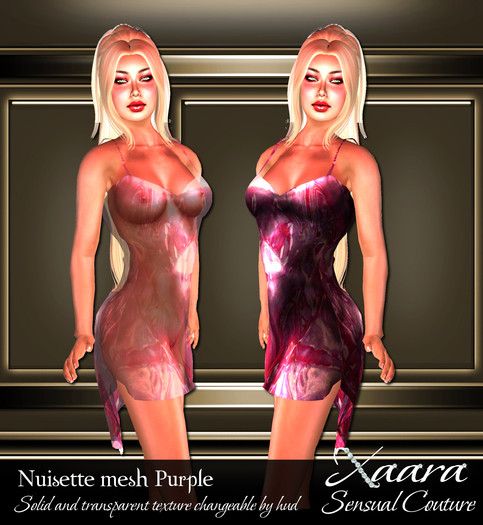 Diana silk Neglige Purple mesh