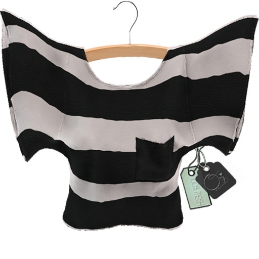 {.:Ozi:.} MATERIAL GIRL midriff- STRIPED CREME [wear me]