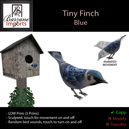 BARZANE Imports - Tiny Finch Peach Boxed