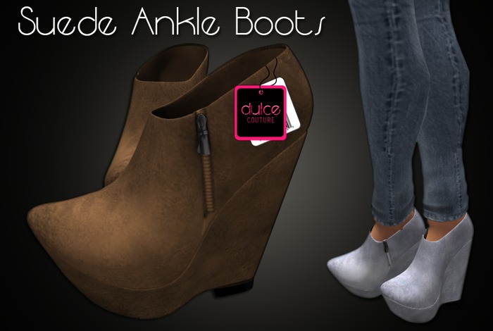 [D.Co.] Suede Ankle Boots - Creme
