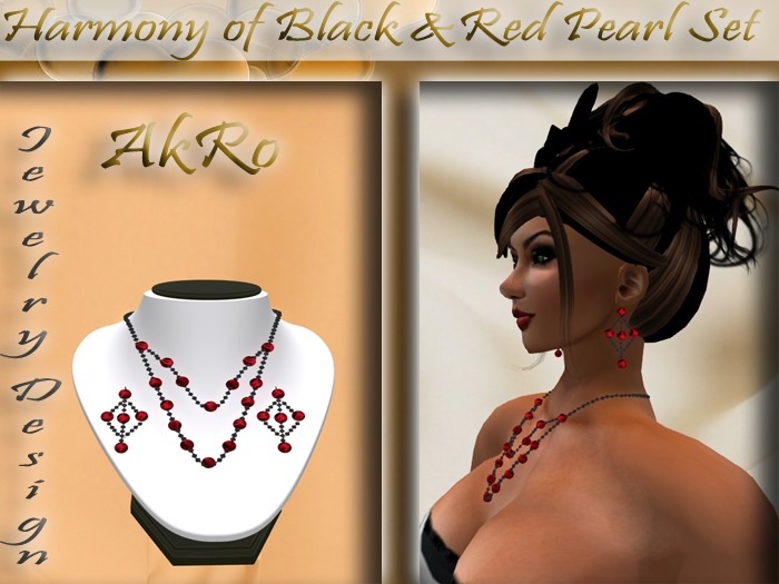 black & red pearl set
