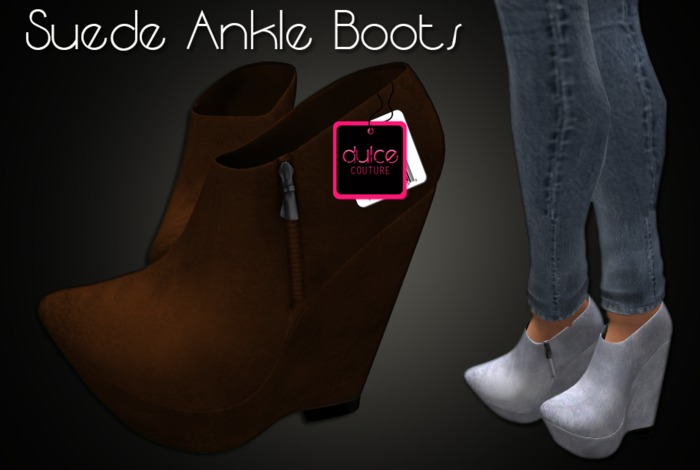[D.Co.] Suede Ankle Boots - Brown