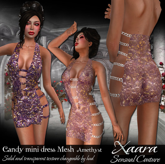 Candy Mini Halter Dress amethyst MESH