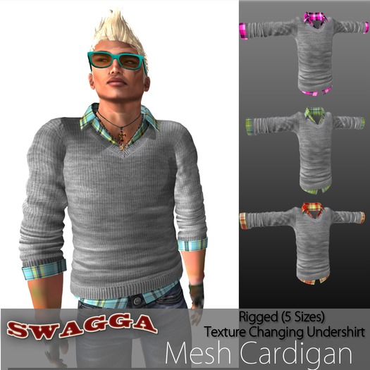 [SWaGGa] Cardigan Grey/Plaid