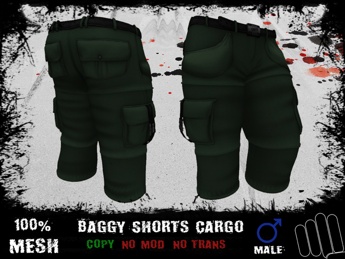 [ SOCO ] SLX Baggy Shorts Cargo Green