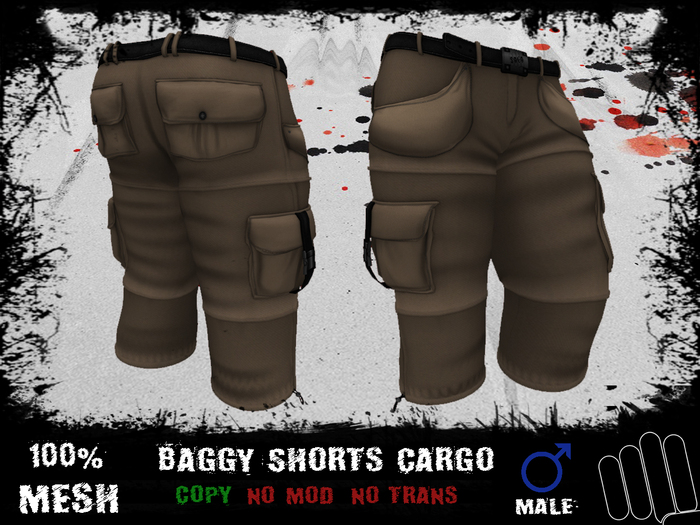 [ SOCO ] SLX Baggy Shorts Cargo Light Brown