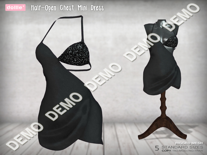 {dollle*} [DEMO] Half-Open Chest Mini Dress