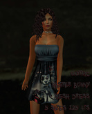 Gothic Bunny Mesh Strapless Dress