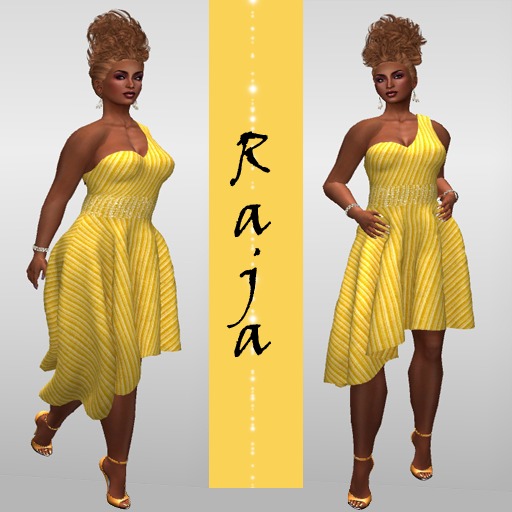 Raja Mesh Dress Yellow bagged