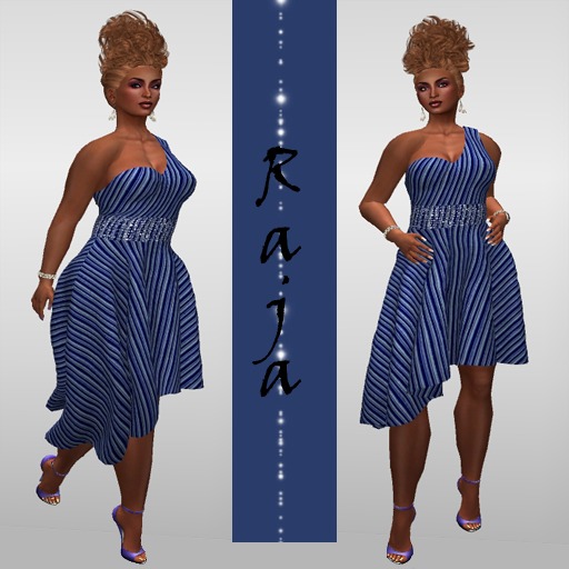 Raja Mesh Dress Blue bagged