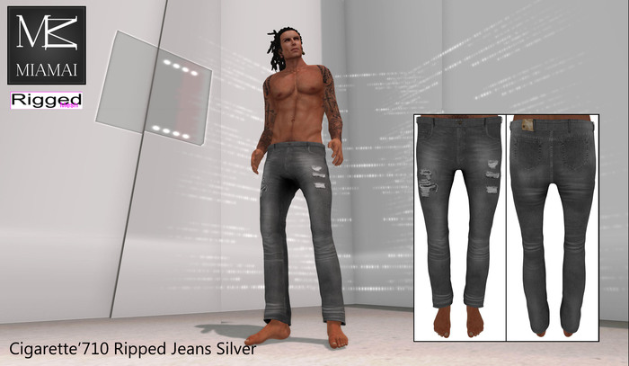 Miamai_Cigarette'710 Jeans_Silver Ripped