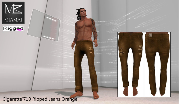 Miamai_Cigarette'710 Jeans_Orange Ripped